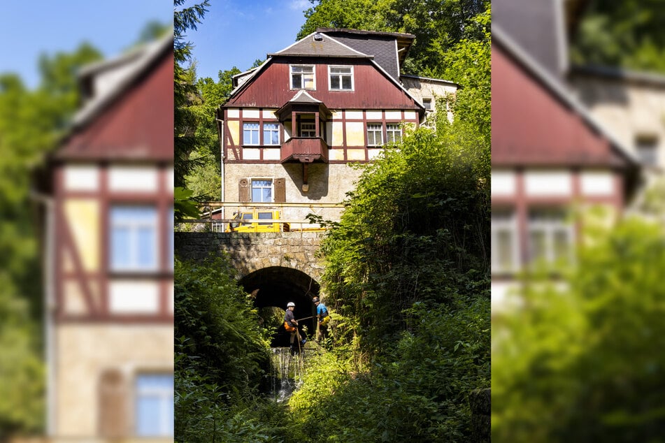 Der Mini-Canyon folgt dem Weg des Wassers an der Rathewalder Mühle.