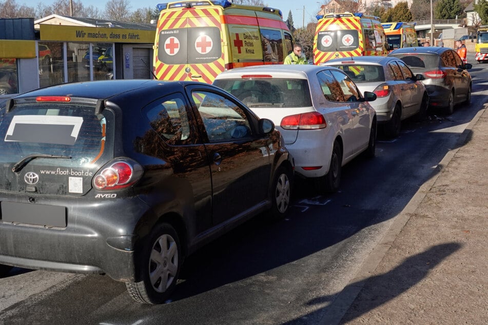 Zwei Verletzte nach Karambolage südlich von Dresden