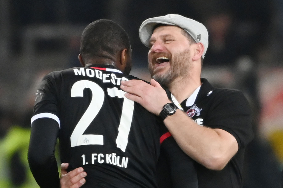 Zwei, die sich beim 1. FC Köln gefunden haben: Anthony Modeste (33) und Steffen Baumgart (49).