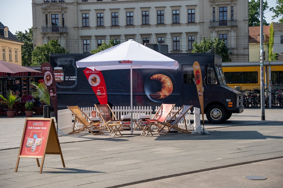 Kurz vor Start der Aktion in Dresden fehlte von den Nutella-Fans noch jede Spur.