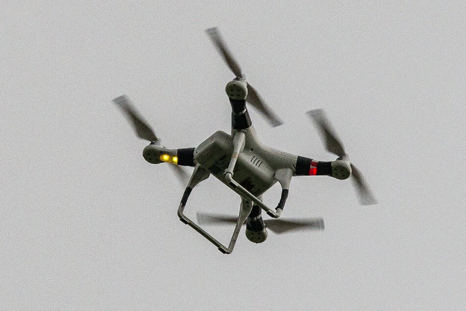 A drone, pictured here, was used in tests for Dropster, a new drone combating weapon.