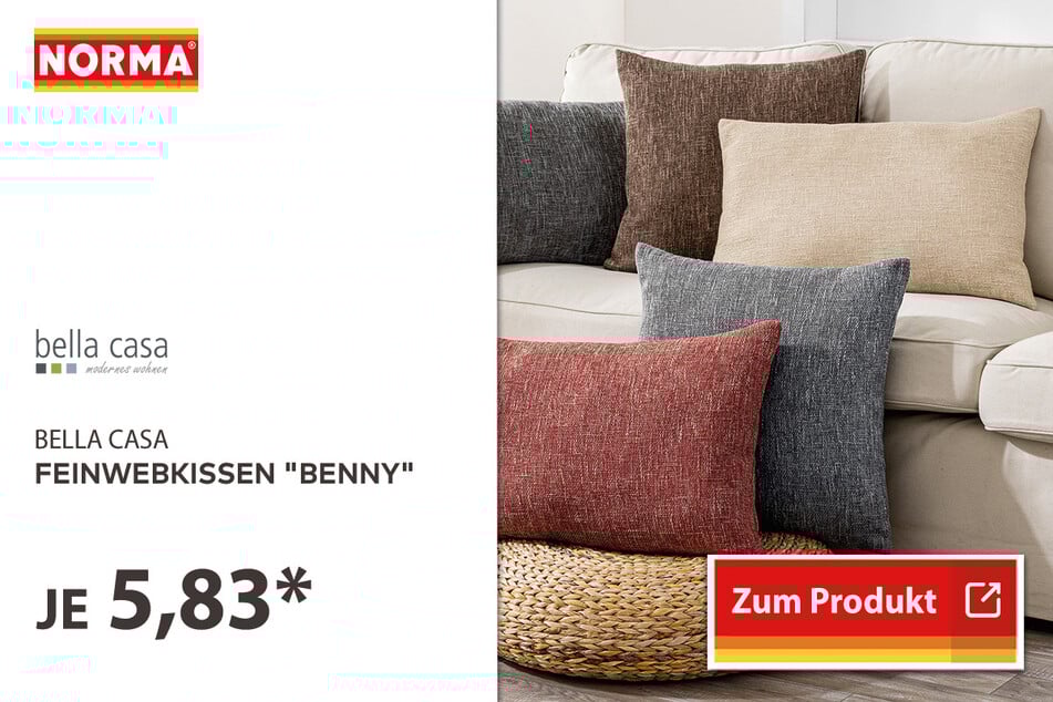 Feinwebkissen "Benny" für 5,83 Euro.