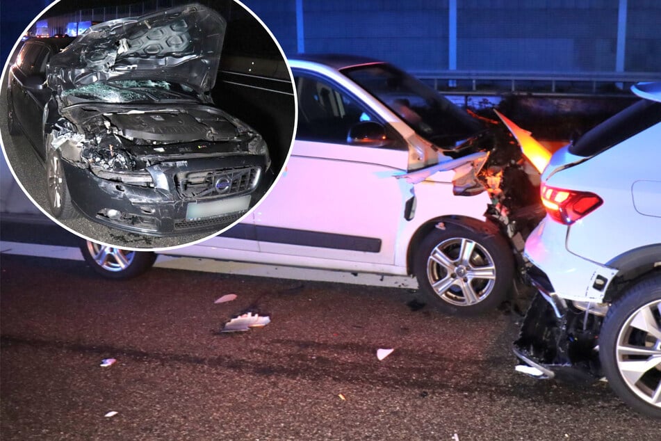 Unfall A6: Fatale Kettenreaktion auf A6: Acht Verletzte bei Crash mit vier Fahrzeugen
