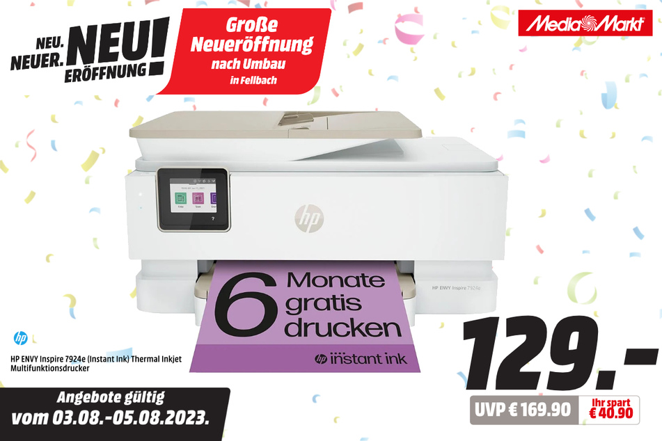 HP-Drucker für 129 statt 169,90 Euro.
