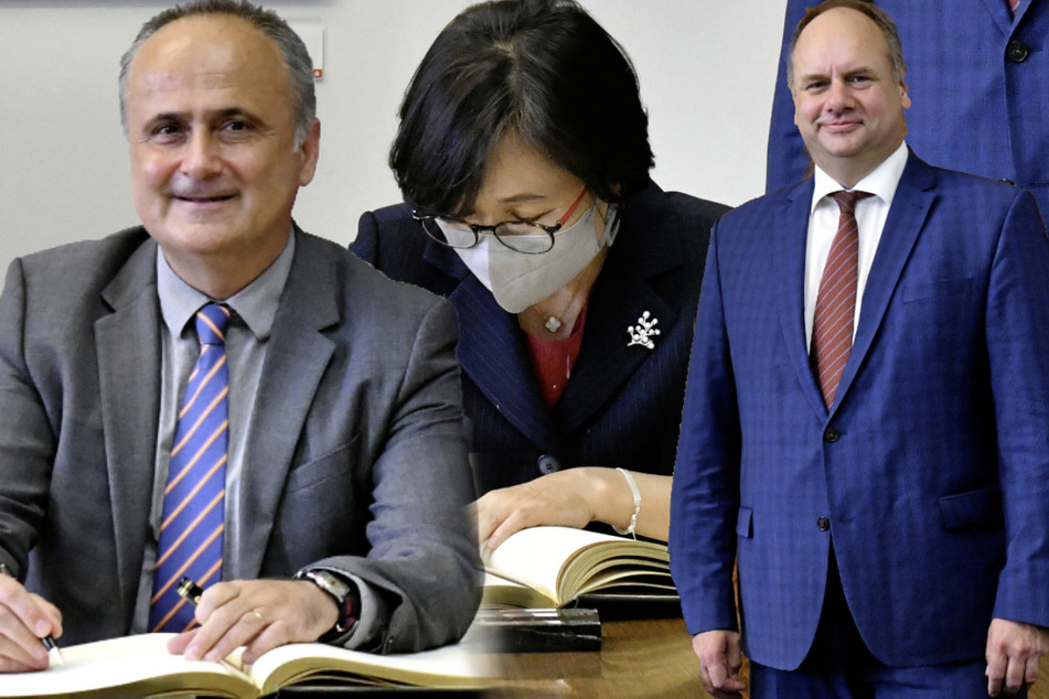 Hoher Besuch im Rathaus: OB Hilbert begrüßt Botschafter von Kroatien und Südkorea