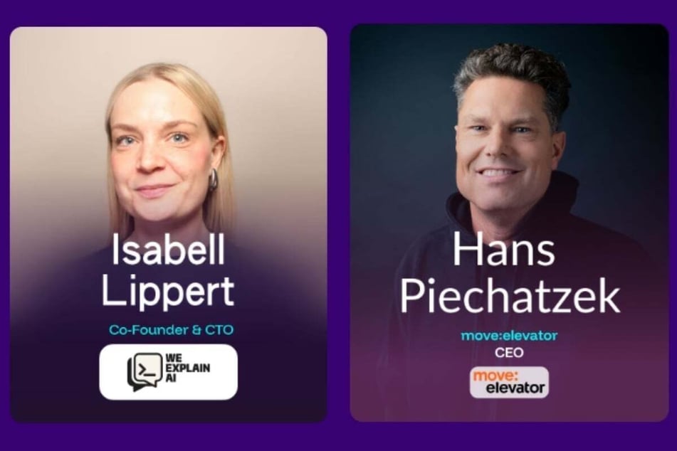 Isabell Lippert (We explain AI) a Hans Piechatzek (move:elevator)