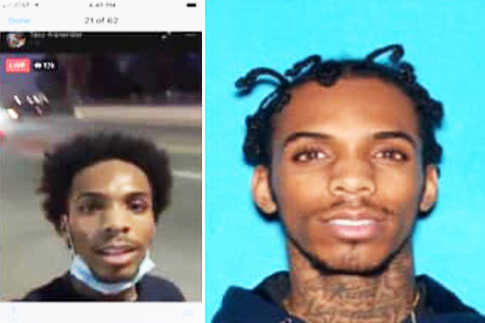 Alexander Terion Jr. während seines Live-Streams (l.) und auf dem Polizeirevier.