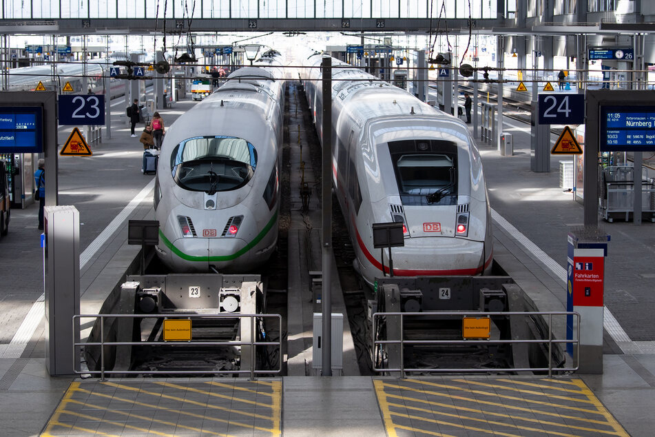 Zwei Züge im Münchner Hauptbahnhof. Laut VDV waren durch die Coona-Krise in den letzten Monaten teilweise nur 10 Prozent der üblichen Fahrgäste mit dem Zug unterwegs. (Archivbild)