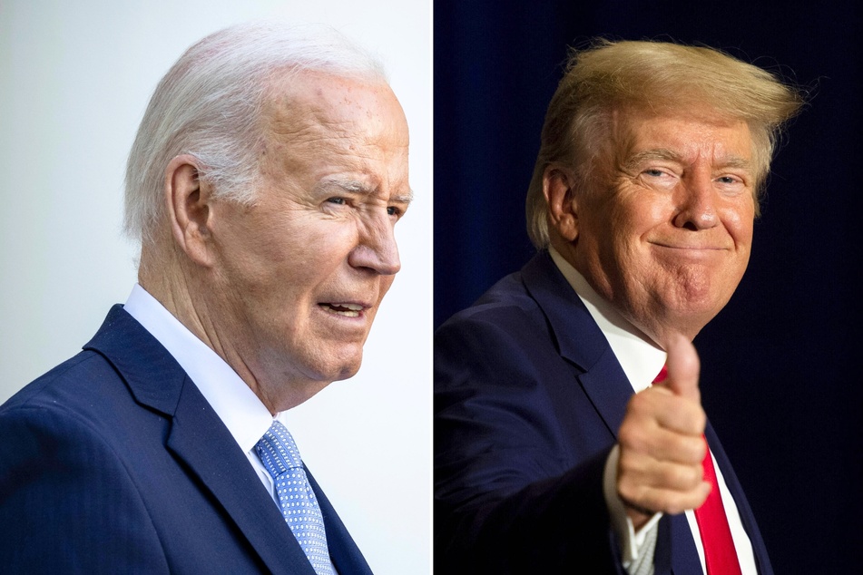 Financial filings reveal that presidential candidate Donald Trump (r.) managed to raise more than his rival Joe Biden (l.) in the month of April.