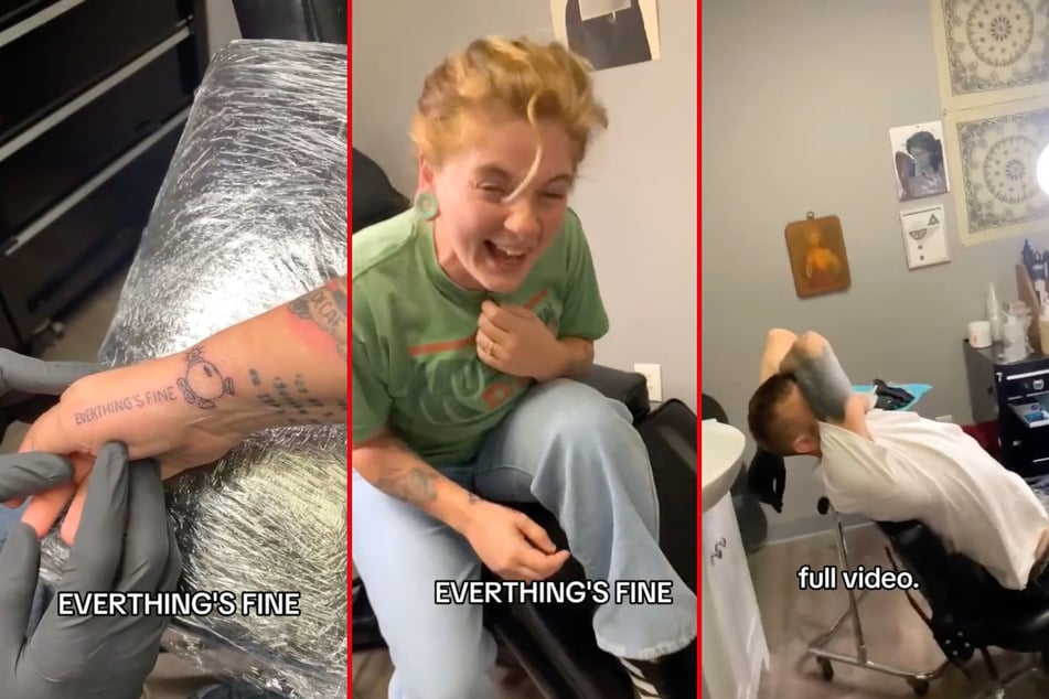 Woman laughs hysterically after tattoo spelling error mishap
