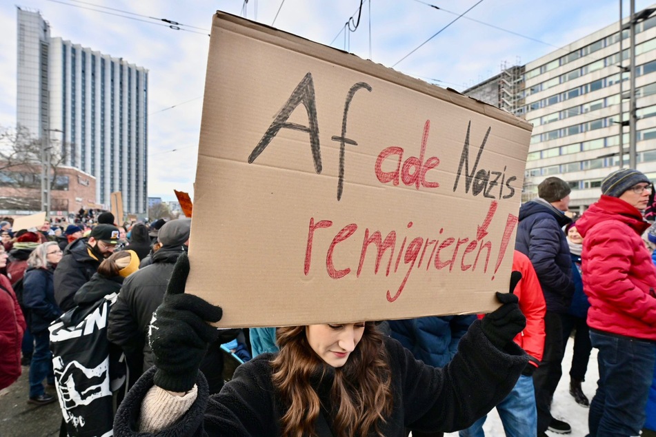 Viele Demonstranten hatten Anti-AfD-Schilder in der Hand.