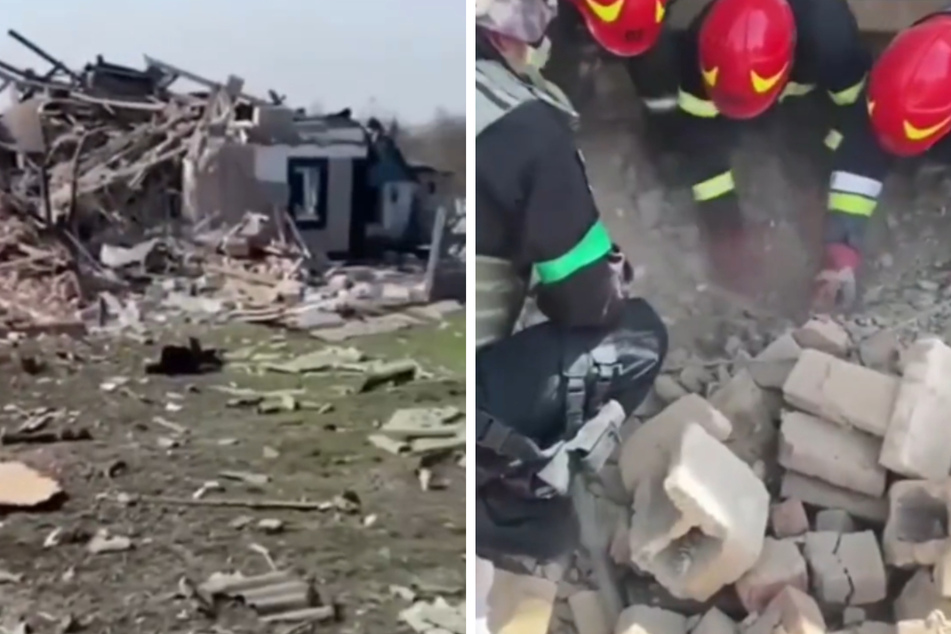 Rettungskräfte suchen nach Überlebenden, plötzlich wimmert es unter den Trümmern!