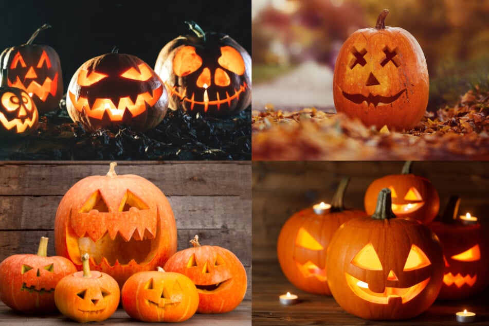 Hier sind ein paar Beispiele für schaurig-schöne Halloween-Kürbis-Schnitzereien.