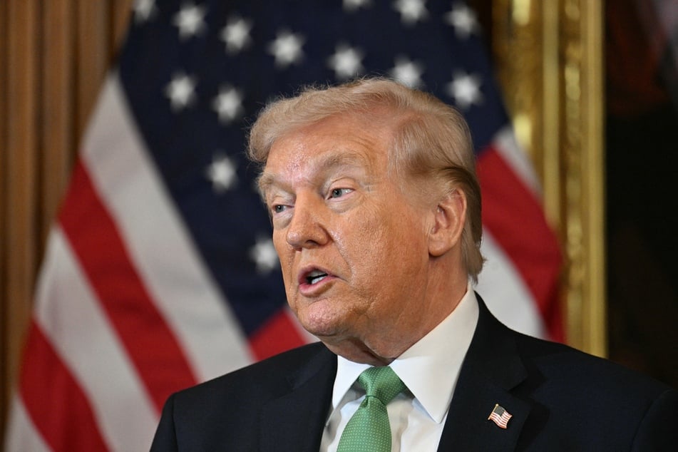 President Donald Trump speaks during a Friends of Ireland luncheon on Capitol Hill in Washington, DC on March 17, 2026.
