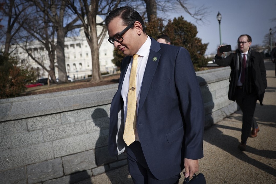 New York Rep. George Santos leaves the US Capitol amid mounting calls for an investigation into his campaign finances.