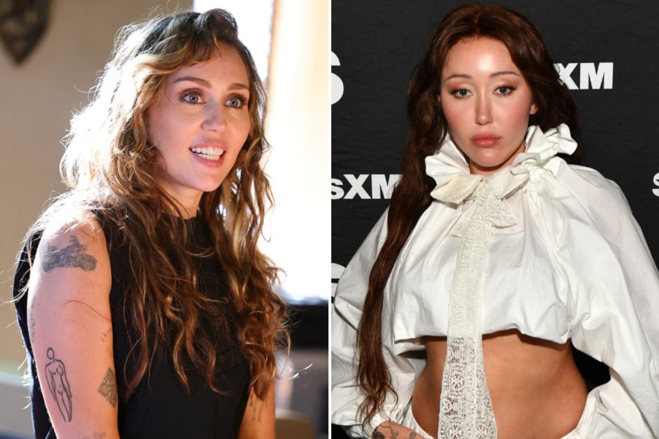 Noah Cyrus (r.) revealed the lessons she learned from watching her big sister Miley navigate the music industry.