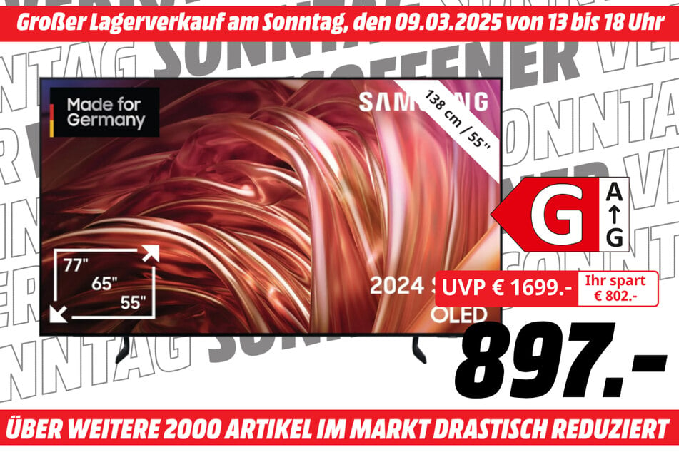 55-Zoll Samsung-Fernseher für 897 statt 1.699 Euro.