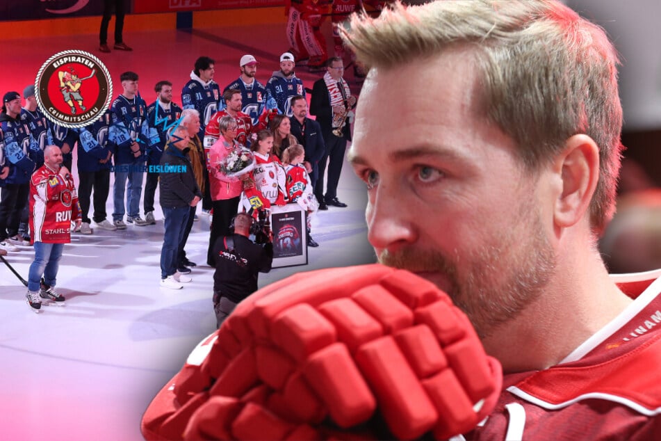 "Du hast die '13' unsterblich gemacht": Eispiraten feiern Schietzold, Kritik an Eislöwen-Fans