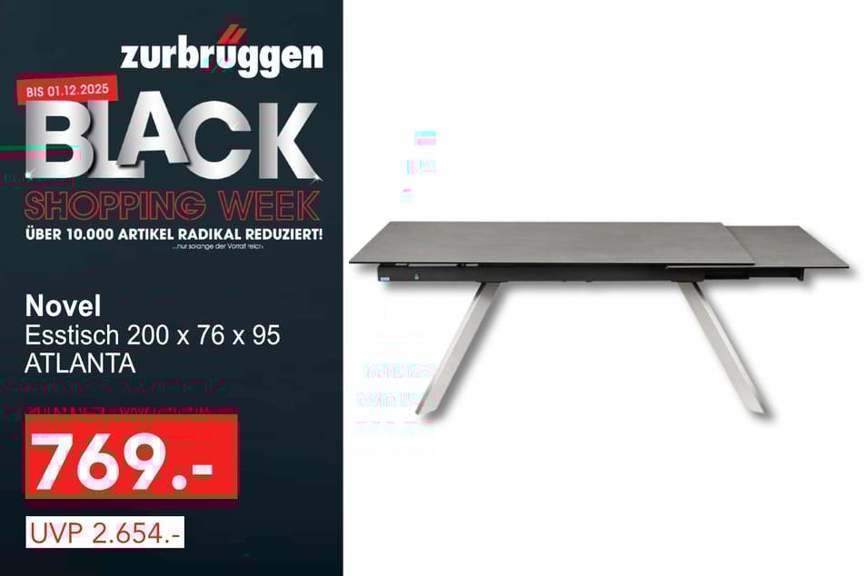 Der Voleo Esstisch Atlanta 200 x 76 x 95 für 769 statt 2.654 Euro.