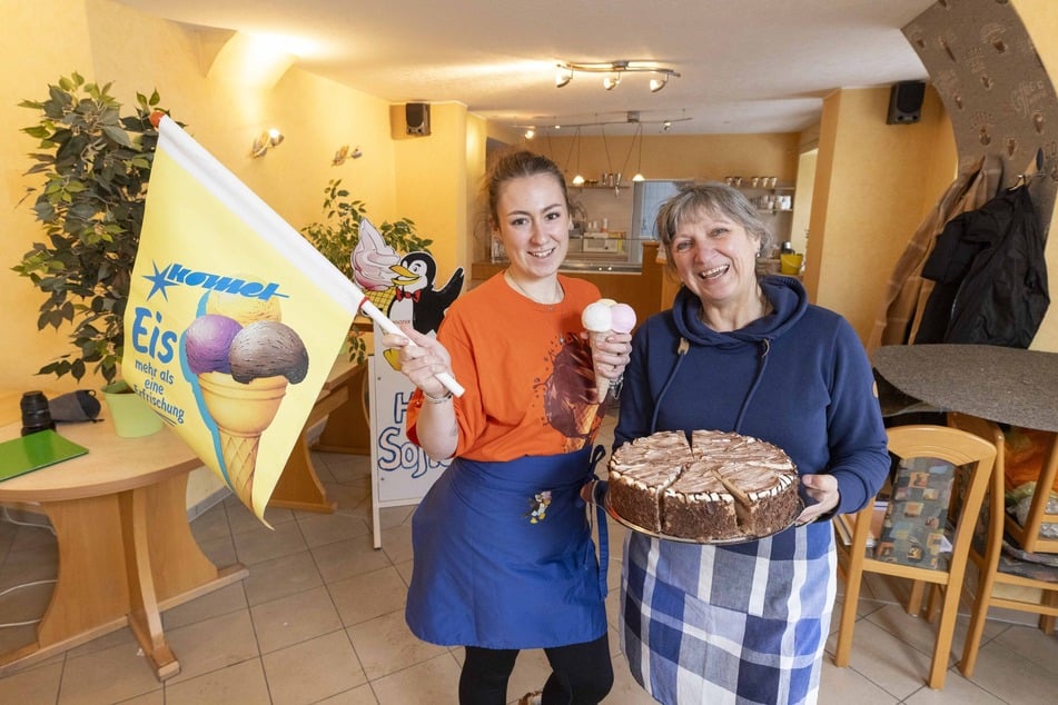 Künftig betreiben Josefine Opitz (21, l.) und ihre Mutter Sylvia Kretzschmar (59) die Milchbar.