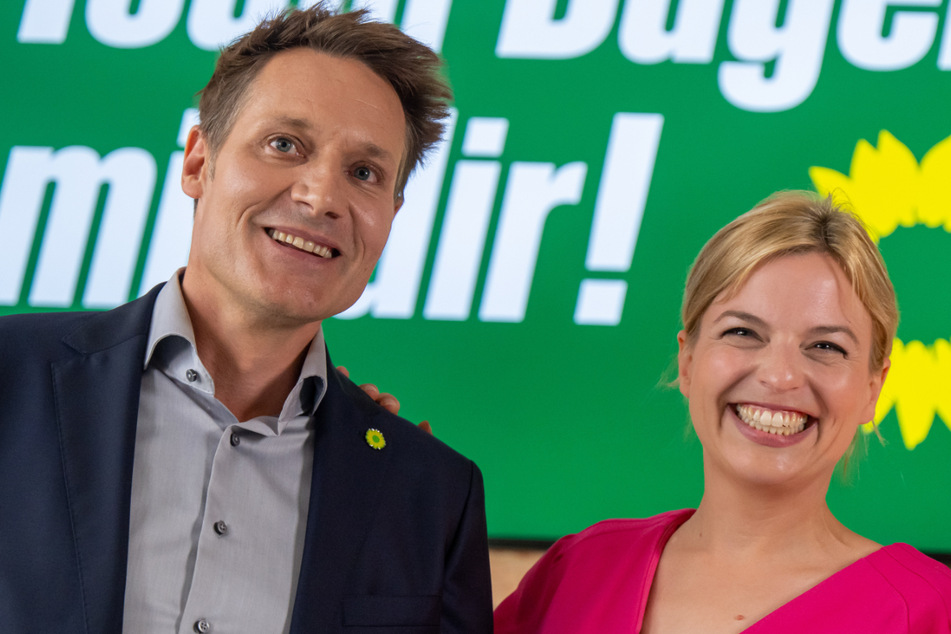 Katharina Schulze (38, Grüne) und Ludwig Hartmann (44, Grüne) treten bei der Landtagswahl 2023 für die Grünen an.