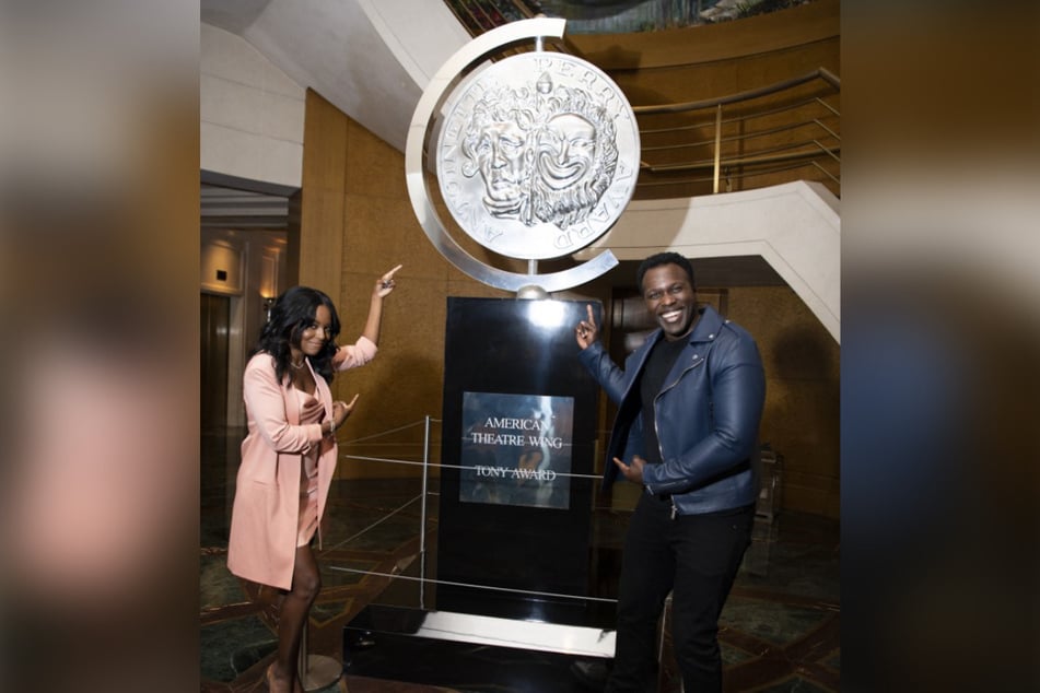 Broadway stars Adrienne Warren (l.) and Joshua Henry (r.) announced the 75th Annual Tony Awards nominations from the Sofitel Hotel in New York City on Monday.