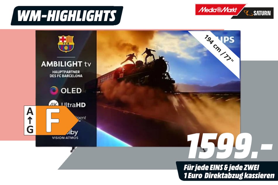 77-Zoll Philips-Fernseher für 1.599 Euro (oder günstiger).
