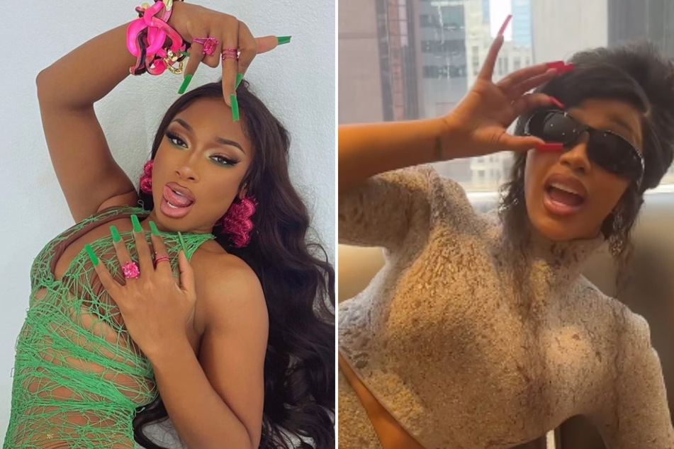 Cardi B took to Instagram to share cute behind the scenes' footage from her Bongos video with Megan Thee Stallion.