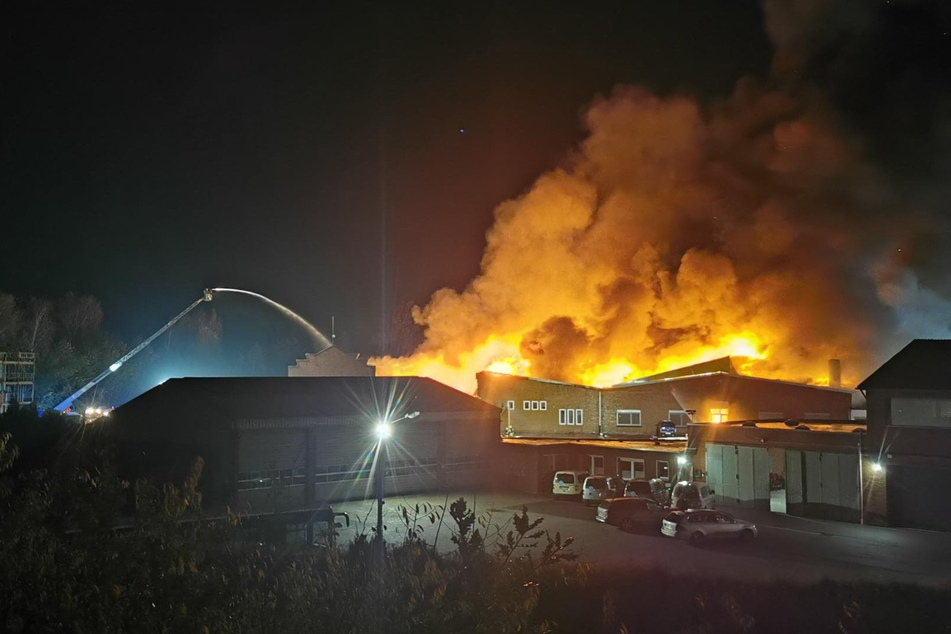 Lagerhalle stürzt bei Großbrand ein! Millionenschaden, ein Verletzter
