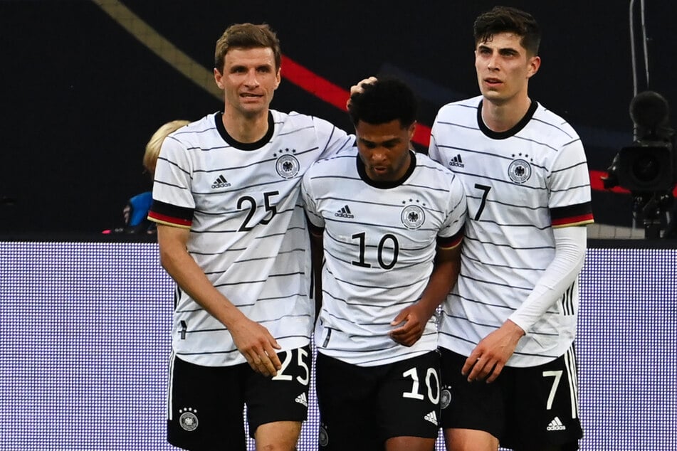 Thomas Müller (l.), Serge Gnabry (M.) und Kai Havertz trafen allesamt für Deutschland.