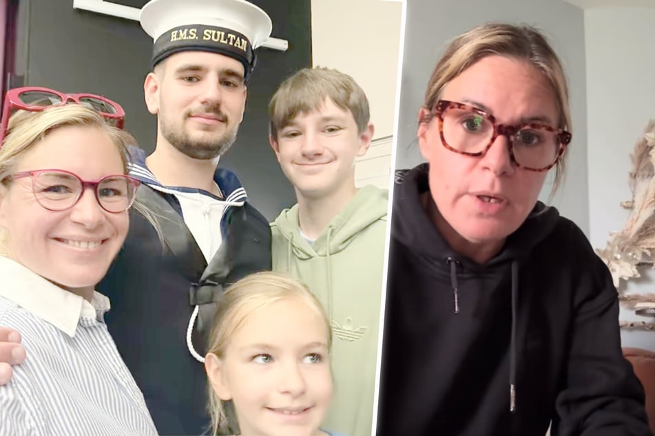 Samantha gemeinsam mit drei ihrer vier Kinder, für die sie jederzeit da ist.