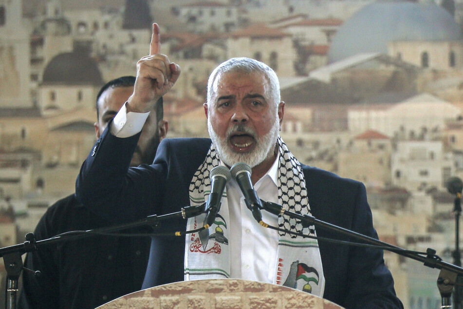 Hamas-Chef Ismail Hanija (61) während einer Kundgebung im Libanon im vergangenen Jahr.