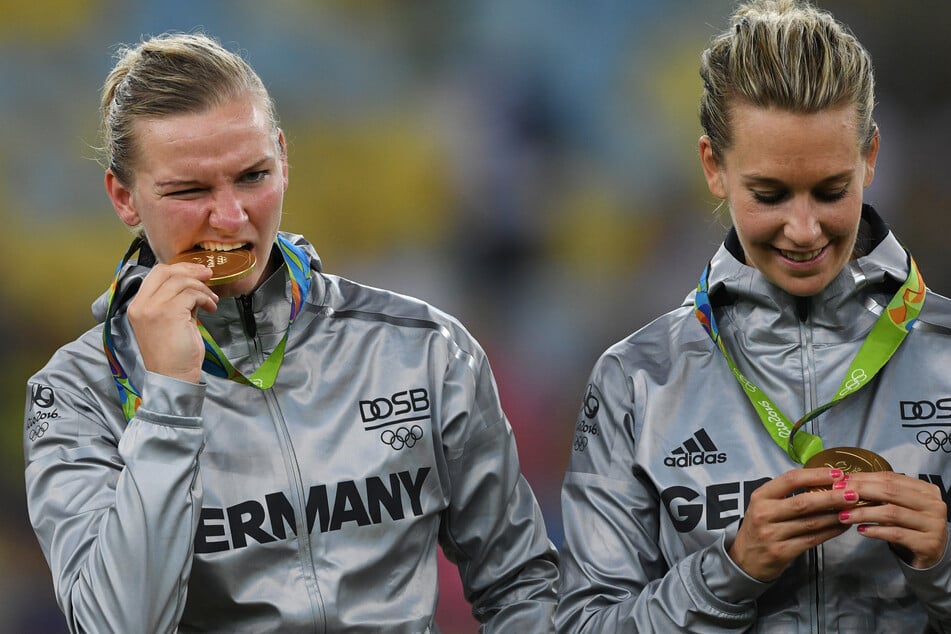 Popps (l.) größter Erfolg mit der Nationalmannschaft: der Olympiasieg 2016 in Rio de Janeiro.