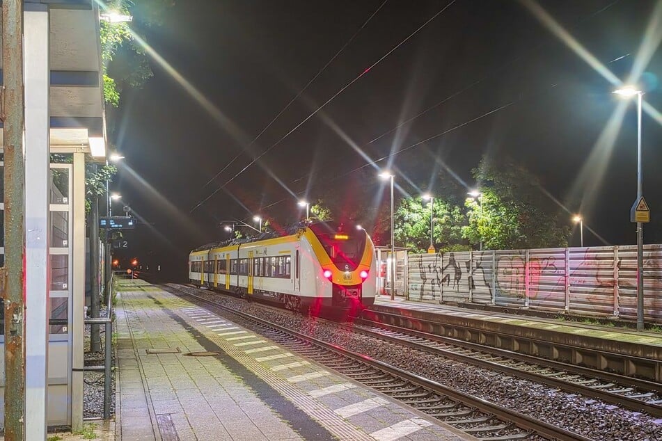 Der betroffene Zug stand nach dem Notfall am Bahnhof in Ettlingen-Bruchhausen.