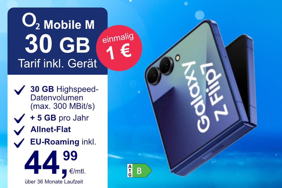 Das Samsung Galaxy Z Flip7 im o2 Mobile M für einmalig 1 Euro.