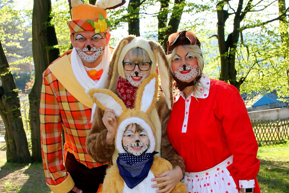 Der Osterhase besucht heute die Saisoneröffnung an der Talsperre Kriebstein.