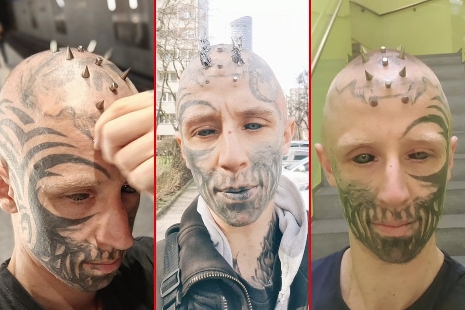 Tattoo and body modification addict spends thousands on radical head spikes