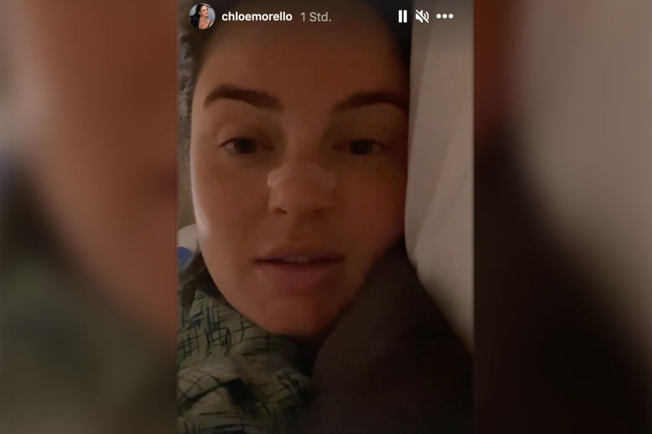 Chloe Morello (30) meldet sich auf Instagram live aus dem Krankenhaus.