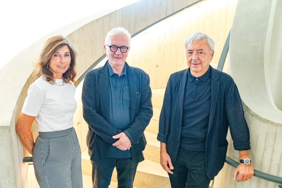 Sammler und Schenker Egidio Marzona (79, Mitte) mit den Architekten Fuensanta Nieto (66, l.) und Enrique Sobejano (66).