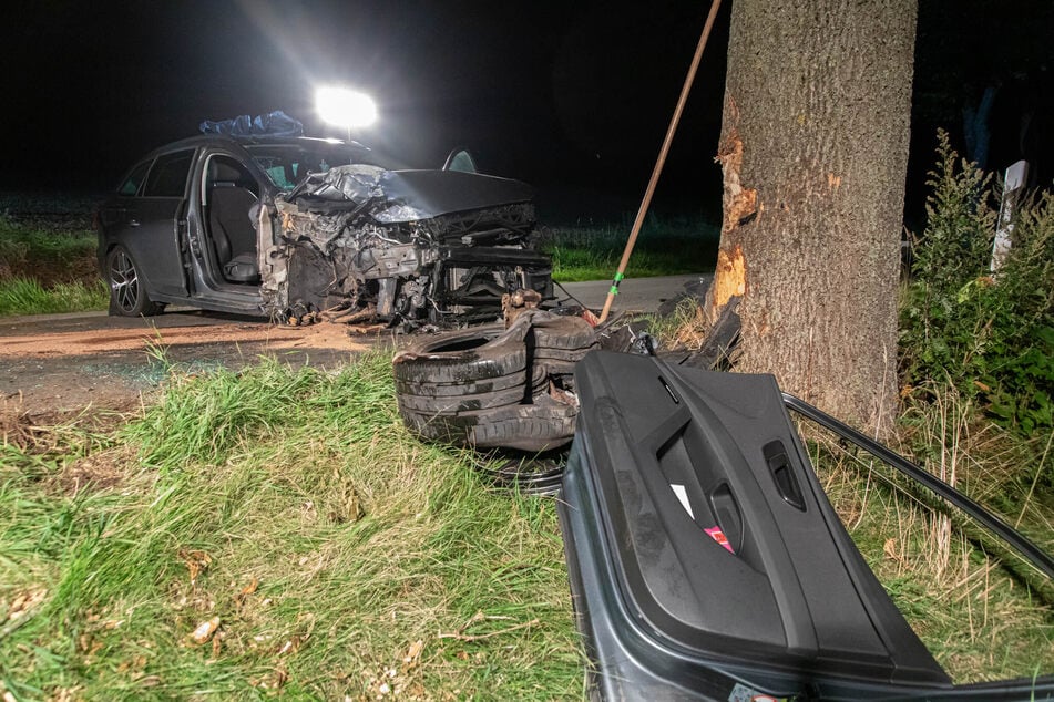 Der Seat krachte frontal gegen einen Baum.