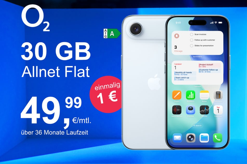 Das neue iPhone 17 Air inkl. 30 GB Datenvolumen für nur 1 Euro exklusiv bei o2.
