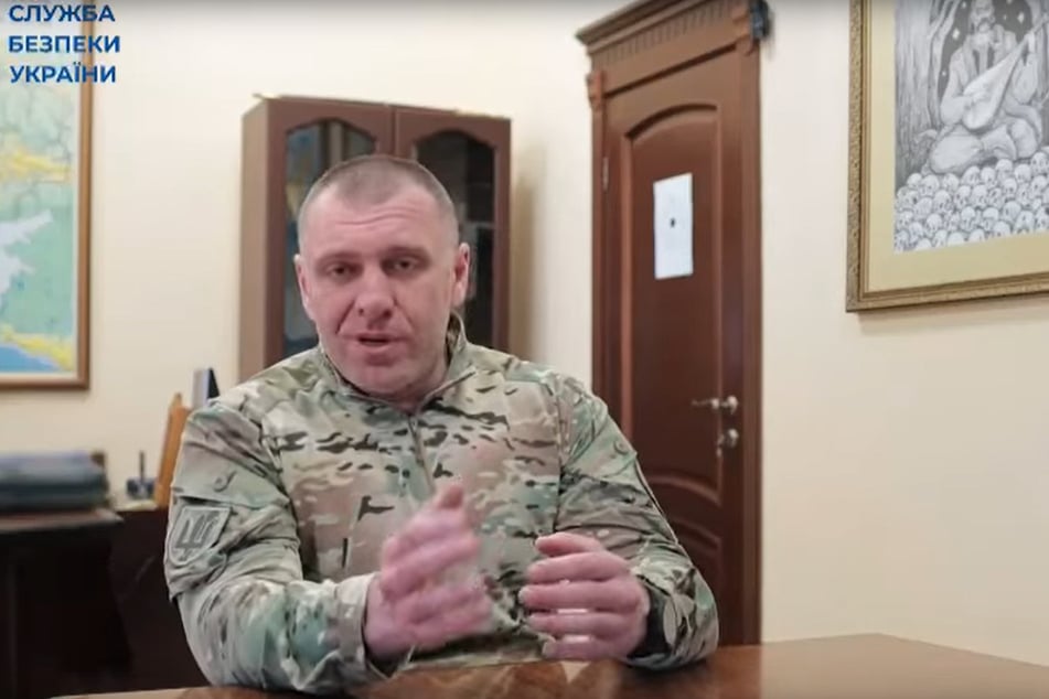 Undatiertes Handout aus einem Video des ukrainischen Geheimdienstes SBU von Geheimdienstchef Wassyl Maljuk zur Festnahme eines angeblichen Spions.
