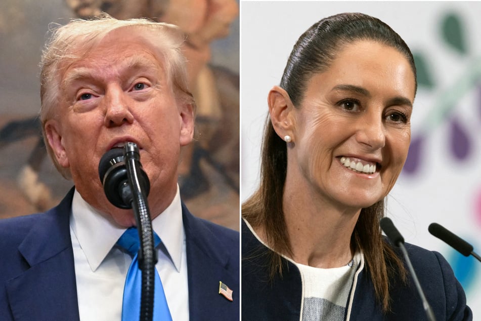 Donald Trump (l.) will hold off a planned tariff hike on Mexican products and instead keep duties at existing levels for 90 days after speaking with Claudia Sheinbaum.