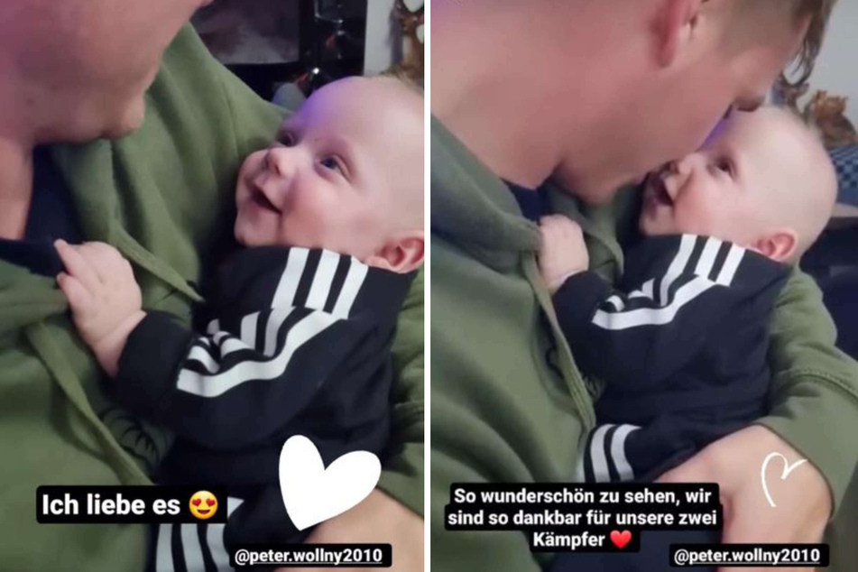 Peter Wollny (28) kuschelt mit Söhnchen Casey. Der Zwilling ist seinem Papa wie aus dem Gesicht geschnitten, wie Mama Sarafina Wollny (26) bei Instagram verriet.