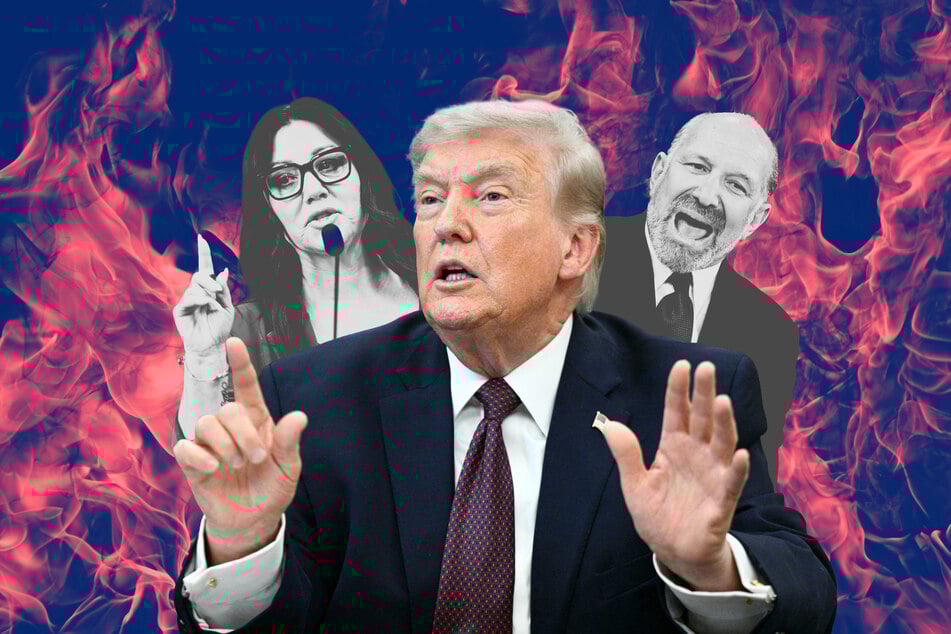 President Donald Trump (c.) is reportedly considering letting go of Labor Secretary Lori Chavez-DeRemer (l.) and Commerce Secretary Howard Lutnick.