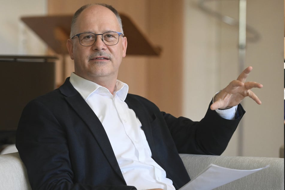 Martin Lehmann (49) beim Pressegespräch zur Bilanzierung seines ersten Amtsjahres.