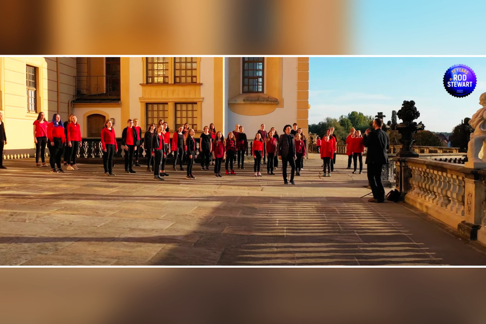 Auch auf Schloss Moritzburg entstand ein Flashmob für den Videogruß.