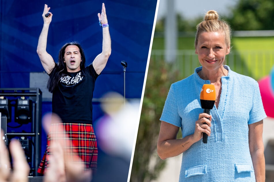 Bülent Ceylan (49, l.) wird im von Andrea Kiewel (60) moderierten ZDF-Fernsehgarten am Sonntag vermutlich wieder als Rock-Sänger auftreten.
