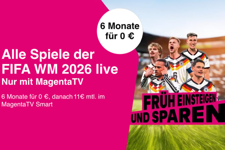 Pünktlich zur FIFA WM 2026 gibt's MagentaTV die ersten 6 Monate für 0 Euro.
