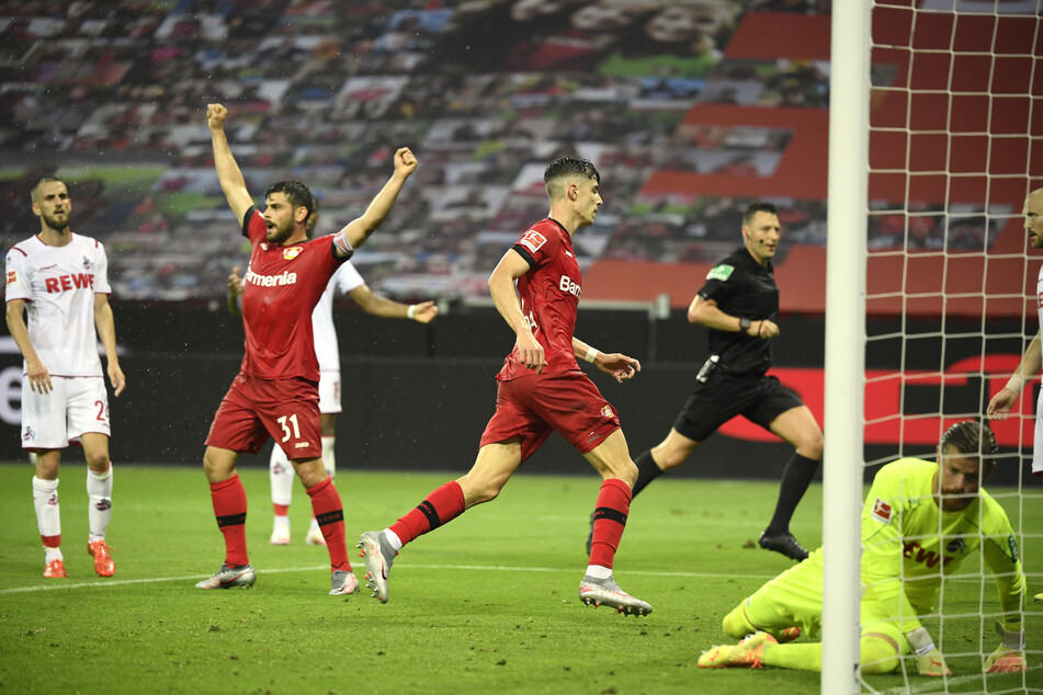 Leverkusens Kai Havertz trifft zum 2:0 gegen den 1. FC Köln (39.).